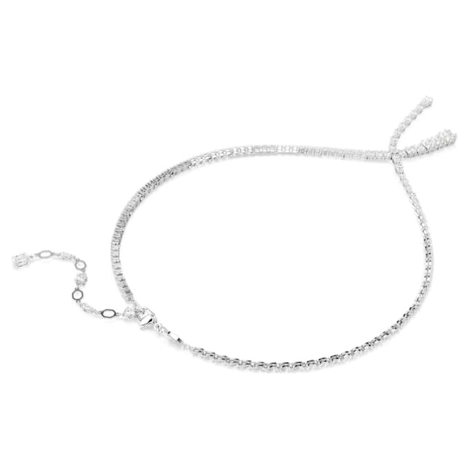 Collar Matrix Y con cortes variados, blanco, chapado en rodio Collar Matrix Y con cortes variados, blanco, chapado en rodio