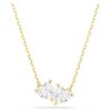 Collar Mesmera con corazón, blanco, chapado en tono dorado