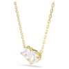 Collar Mesmera con corazón, blanco, chapado en tono dorado
