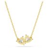 Collar Mesmera con corazón, blanco, chapado en tono dorado