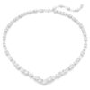 Collar Mesmera con cortes variados, blanco, chapado en rodio