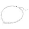 Collar Mesmera con cortes variados, blanco, chapado en rodio