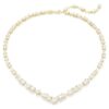 Collar Mesmera con cortes variados, blanco, chapado en tono dorado Collar Mesmera con cortes variados, blanco, chapado en tono dorado