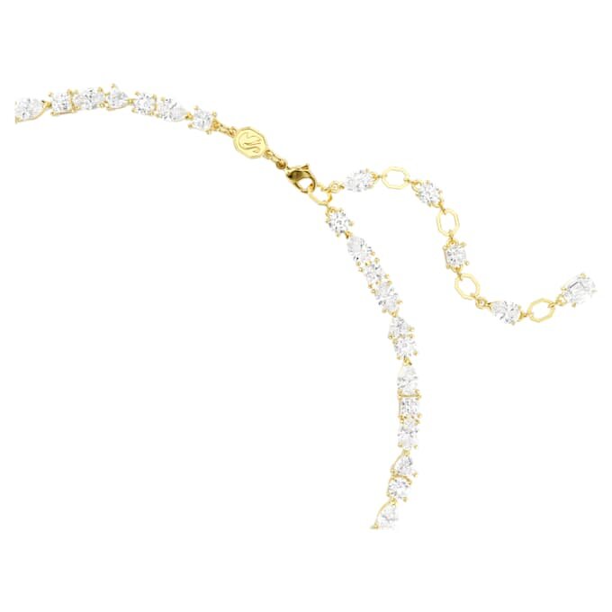 Collar Mesmera con cortes variados, blanco, chapado en tono dorado Collar Mesmera con cortes variados, blanco, chapado en tono dorado