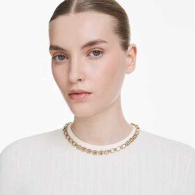 Collar Millenia con corte octogonal, amarillo, chapado en tono dorado Collar Millenia con corte octogonal, amarillo, chapado en tono dorado