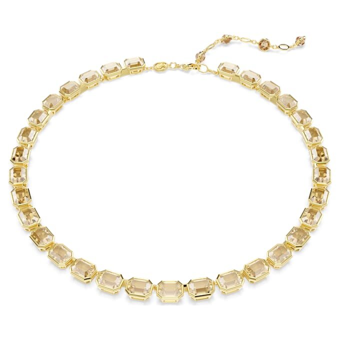 Collar Millenia con corte octogonal, amarillo, chapado en tono dorado Collar Millenia con corte octogonal, amarillo, chapado en tono dorado