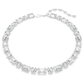 Collar Millenia con corte octogonal, blanco, chapado en rodio Collar Millenia con corte octogonal, blanco, chapado en rodio