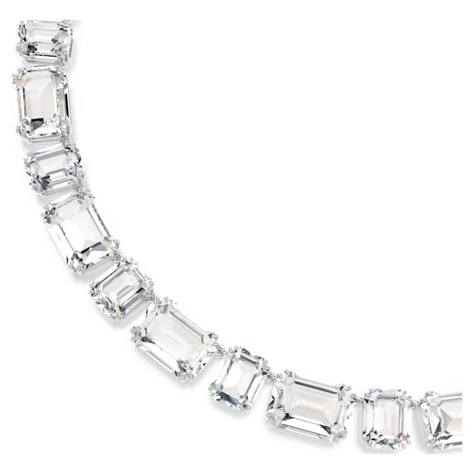 Collar Millenia con corte octogonal, blanco, chapado en rodio Collar Millenia con corte octogonal, blanco, chapado en rodio