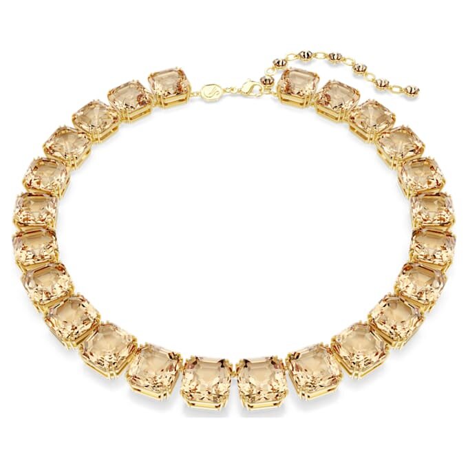 Collar Millenia con corte octogonal, color caramelo, chapado en tono dorado Collar Millenia con corte octogonal, color caramelo, chapado en tono dorado