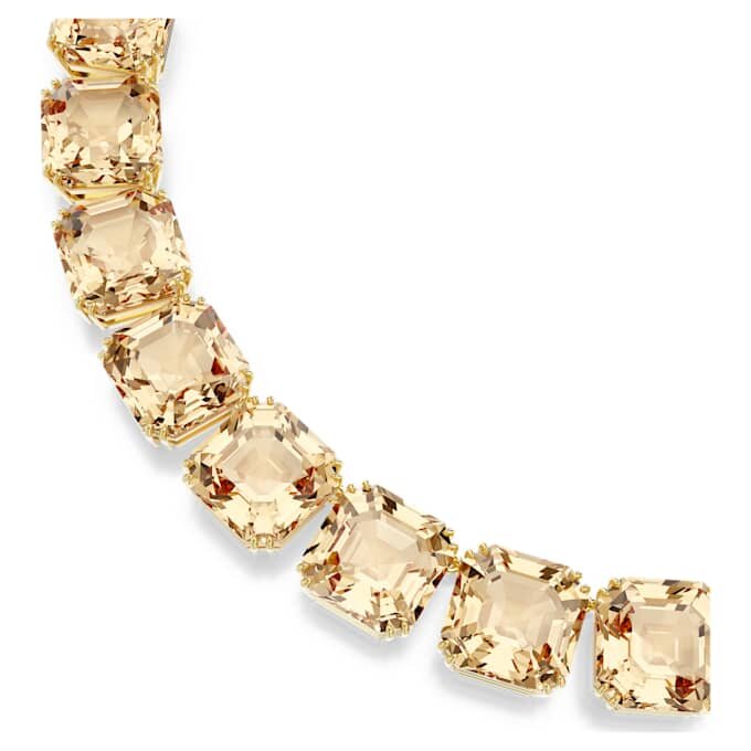 Collar Millenia con corte octogonal, color caramelo, chapado en tono dorado Collar Millenia con corte octogonal, color caramelo, chapado en tono dorado