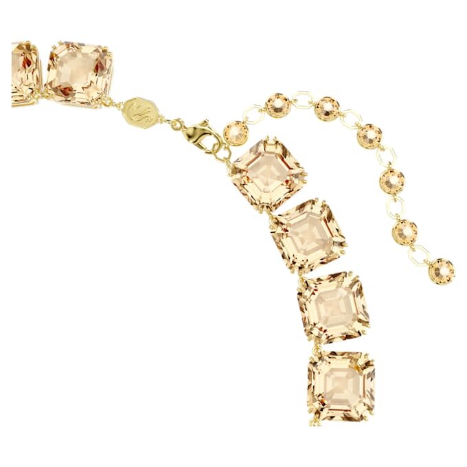 Collar Millenia con corte octogonal, color caramelo, chapado en tono dorado Collar Millenia con corte octogonal, color caramelo, chapado en tono dorado