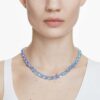 Collar Millenia con corte octogonal, degradado de color, azul, chapado en rodio Collar Millenia con corte octogonal, degradado de color, azul, chapado en rodio