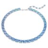 Collar Millenia con corte octogonal, degradado de color, azul, chapado en rodio Collar Millenia con corte octogonal, degradado de color, azul, chapado en rodio
