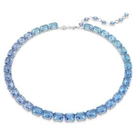Collar Millenia con corte octogonal, degradado de color, azul, chapado en rodio Collar Millenia con corte octogonal, degradado de color, azul, chapado en rodio