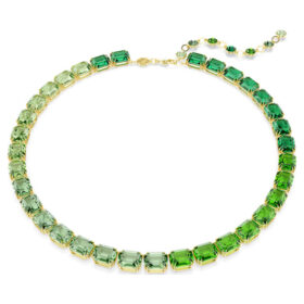 Collar Millenia con corte octogonal, degradado de color, verde, chapado en tono dorado Collar Millenia con corte octogonal, degradado de color, verde, chapado en tono dorado