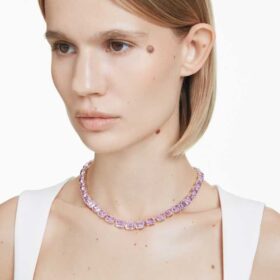 Collar Millenia con corte octogonal, morado, chapado en tono dorado Collar Millenia con corte octogonal, morado, chapado en tono dorado