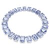 Collar Millenia con cristales extragrandes, talla octogonal, azul, chapado en rodio Collar Millenia con cristales extragrandes, talla octogonal, azul, chapado en rodio