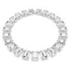 Collar Millenia con cristales extragrandes, talla octogonal, blanco, chapado en rodio Collar Millenia con cristales extragrandes, talla octogonal, blanco, chapado en rodio