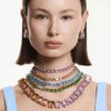 Collar Millenia con cristales extragrandes, talla octogonal, color caramelo, chapado en tono dorado Collar Millenia con cristales extragrandes, talla octogonal, color caramelo, chapado en tono dorado