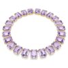 Collar Millenia con cristales extragrandes, talla octogonal, color morado, chapado en tono dorado Collar Millenia con cristales extragrandes, talla octogonal, color morado, chapado en tono dorado