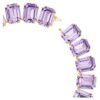 Collar Millenia con cristales extragrandes, talla octogonal, color morado, chapado en tono dorado Collar Millenia con cristales extragrandes, talla octogonal, color morado, chapado en tono dorado