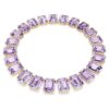 Collar Millenia con cristales extragrandes, talla octogonal, color morado, chapado en tono dorado Collar Millenia con cristales extragrandes, talla octogonal, color morado, chapado en tono dorado