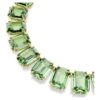 Collar Millenia con cristales extragrandes, talla octogonal, verde, chapado en tono dorado Collar Millenia con cristales extragrandes, talla octogonal, verde, chapado en tono dorado