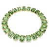 Collar Millenia con cristales extragrandes, talla octogonal, verde, chapado en tono dorado Collar Millenia con cristales extragrandes, talla octogonal, verde, chapado en tono dorado