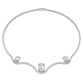 Collar octogonal con diamantes cultivados en laboratorio, 19,90 ct en total, forma octogonal, oro blanco de 18 quilates Collar octogonal con diamantes cultivados en laboratorio, 19,90 ct en total, forma octogonal, oro blanco de 18 quilates