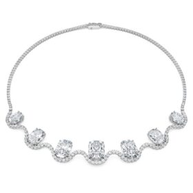Collar octogonal con diamantes cultivados en laboratorio, 37,70 Ct en total, forma octogonal, oro blanco de 18 quilates Collar octogonal con diamantes cultivados en laboratorio, 37,70 Ct en total, forma octogonal, oro blanco de 18 quilates