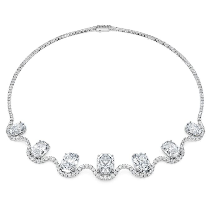 Collar octogonal con diamantes cultivados en laboratorio, 37,70 Ct en total, forma octogonal, oro blanco de 18 quilates Collar octogonal con diamantes cultivados en laboratorio, 37,70 Ct en total, forma octogonal, oro blanco de 18 quilates