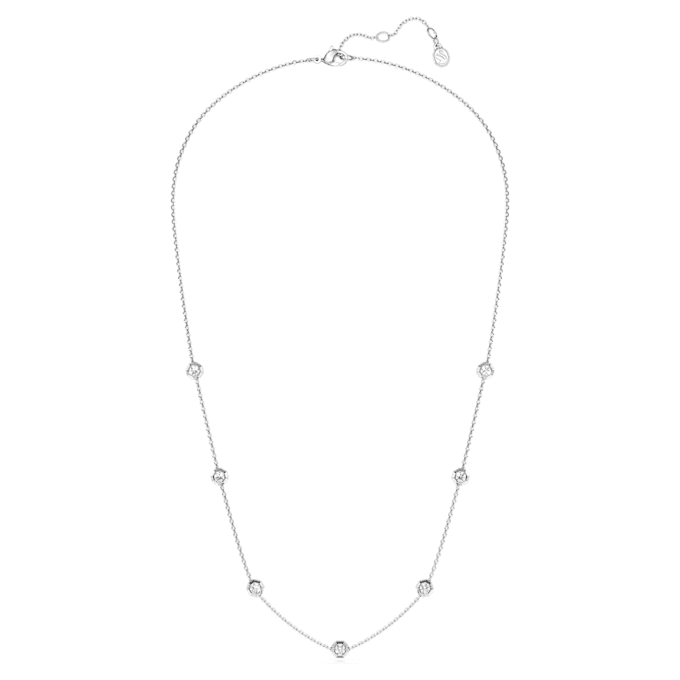 Collar octogonal con diamantes cultivados en laboratorio de 0,7 ct en total, forma redonda, plata de ley Collar octogonal con diamantes cultivados en laboratorio de 0,7 ct en total, forma redonda, plata de ley
