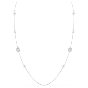 Collar «Snake Strandage» con perlas de cristal, cortes variados, Año de la Serpiente, blanco, chapado en rodio Collar «Snake Strandage» con perlas de cristal, cortes variados, Año de la Serpiente, blanco, chapado en rodio