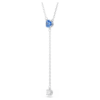 Collar Stilla Attract Y, corte redondo, azul, chapado en rodio
