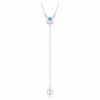 Collar Stilla Attract Y, corte redondo, azul, chapado en rodio