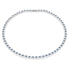 Collar Una Angelic, corte redondo, azul, chapado en rodio Collar Una Angelic, corte redondo, azul, chapado en rodio