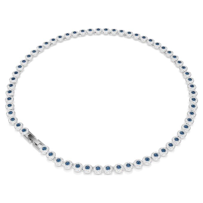 Collar Una Angelic, corte redondo, azul, chapado en rodio Collar Una Angelic, corte redondo, azul, chapado en rodio