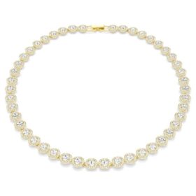 Collar Una Angelic, corte redondo, blanco, chapado en tono dorado Collar Una Angelic, corte redondo, blanco, chapado en tono dorado