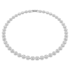 Collar Una Angelic, corte redondo, mediano, blanco, chapado en rodio Collar Una Angelic, corte redondo, mediano, blanco, chapado en rodio