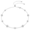 Collar Una Angelic, corte redondo, motivos a doble cara, blanco, chapado en rodio Collar Una Angelic, corte redondo, motivos a doble cara, blanco, chapado en rodio