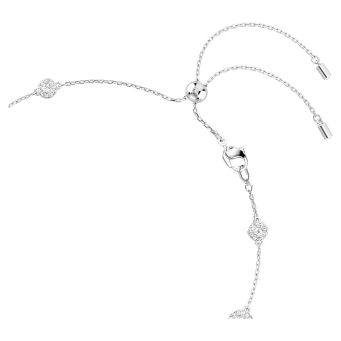 Collar Una Angelic, corte redondo, motivos a doble cara, blanco, chapado en rodio Collar Una Angelic, corte redondo, motivos a doble cara, blanco, chapado en rodio