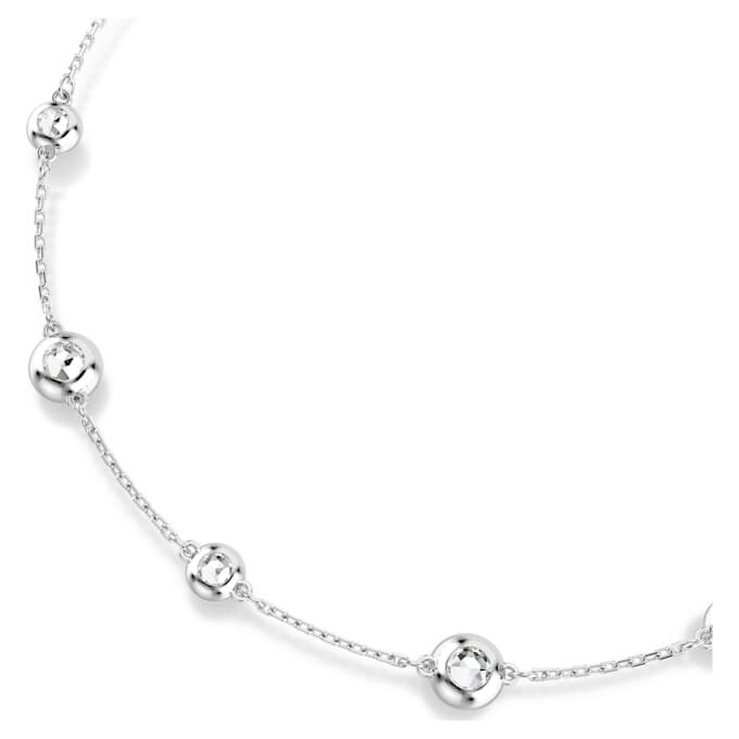 Collar Una Angelic, corte redondo, motivos a doble cara, blanco, chapado en rodio Collar Una Angelic, corte redondo, motivos a doble cara, blanco, chapado en rodio