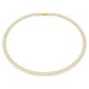 Collar Una Angelic, corte redondo, pequeño, blanco, chapado en tono dorado Collar Una Angelic, corte redondo, pequeño, blanco, chapado en tono dorado