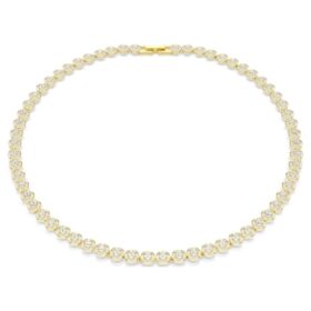 Collar Una Angelic, corte redondo, pequeño, blanco, chapado en tono dorado Collar Una Angelic, corte redondo, pequeño, blanco, chapado en tono dorado