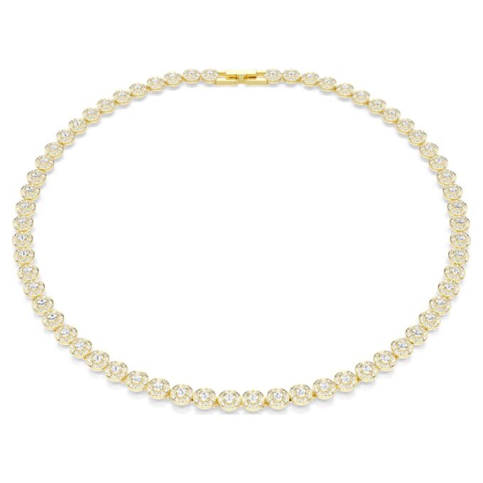 Collar Una Angelic, corte redondo, pequeño, blanco, chapado en tono dorado Collar Una Angelic, corte redondo, pequeño, blanco, chapado en tono dorado