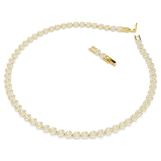 Collar Una Angelic, corte redondo, pequeño, blanco, chapado en tono dorado Collar Una Angelic, corte redondo, pequeño, blanco, chapado en tono dorado