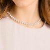 Collar Una Angelic, corte redondo, tamaño mediano, blanco, chapado en tono oro rosa Collar Una Angelic, corte redondo, tamaño mediano, blanco, chapado en tono oro rosa