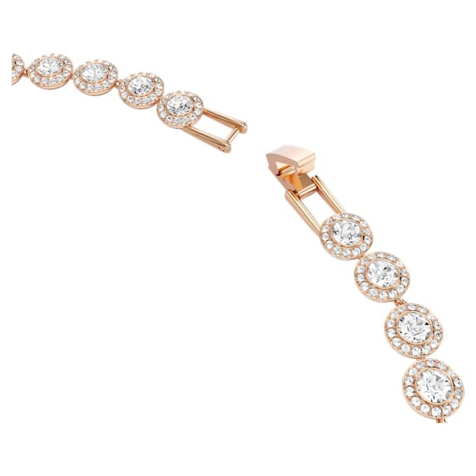 Collar Una Angelic, corte redondo, tamaño mediano, blanco, chapado en tono oro rosa Collar Una Angelic, corte redondo, tamaño mediano, blanco, chapado en tono oro rosa