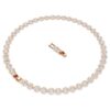 Collar Una Angelic, corte redondo, tamaño mediano, blanco, chapado en tono oro rosa Collar Una Angelic, corte redondo, tamaño mediano, blanco, chapado en tono oro rosa