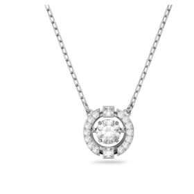 Collar «Una» de corte redondo, blanco, chapado en rodio Collar «Una» de corte redondo, blanco, chapado en rodio